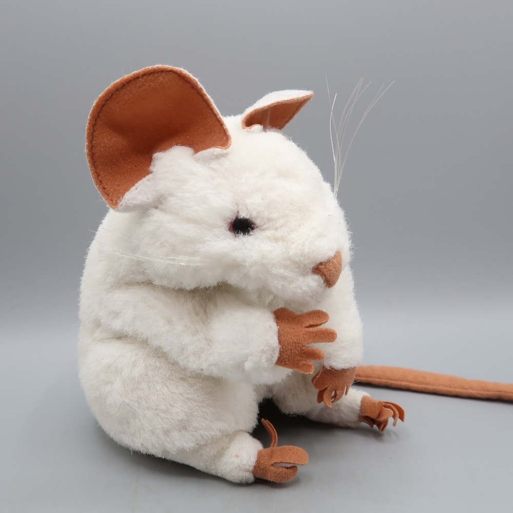 Folkmanis‎ Hand Puppet White Mouse Rat Rodent Stuffed Animal Plush Long Tail